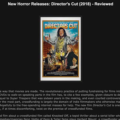 New Horror Releases: Director's Cut (2018) - Reviewed